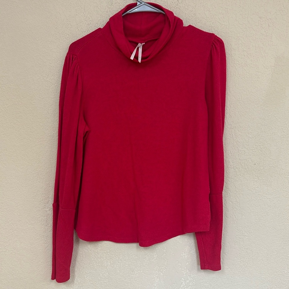 Anthropologie womans pink mock Turtleneck top Size Medium